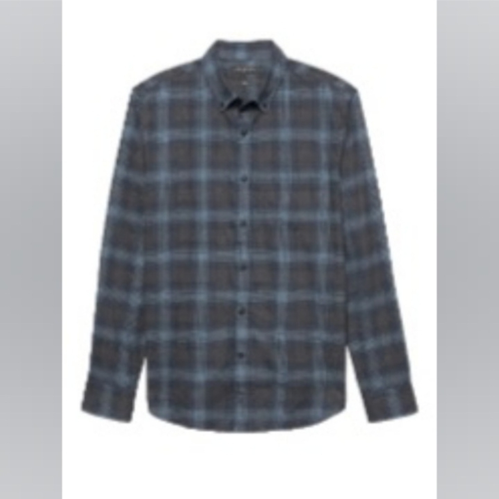 Banana Republic Slim-Fit Luxe Flannel Plaid Shirt sz L